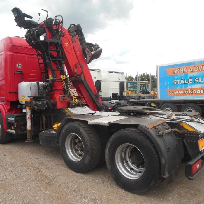 SCANIA R450, 6X4, JEŘÁB, EPSILON 170 + přívěs UMIKOV TELESKOPICKÝ